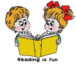 reading detailed machine embroidery - Reading Is Fun for decorative pillow covers