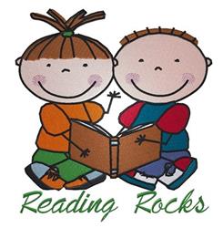 rock detailed machine digital embroidery - Reading Rocks perfect for Event Signage