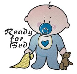 Ready For Bed - 6x10 bear detailed embroidery design for decorative pillow covers