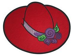 Red Hat - 5x7 hat detailed machine embroidery design perfect for patchwork quilt blocks