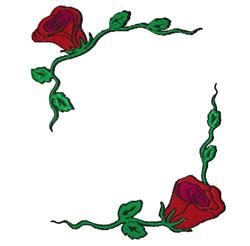 Rose Frame - 5x7 rose beginner-friendly embroidery design for decorative pillow covers