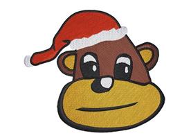 detailed christmas Santa Claus machine embroidery pattern - Santa Monkey for holiday gift bags