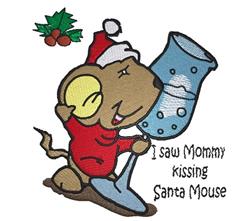 detailed christmas Santa Claus machine embroidery pattern - Santa Mouse for patchwork quilt blocks