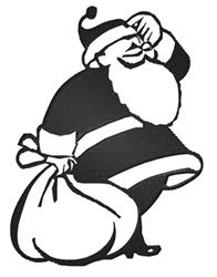 Santa Thinking - 5x7 Santa Claus beginner-friendly embroidery design for kitchen aprons