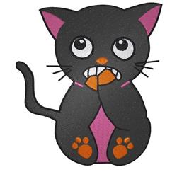 kitten detailed machine digital embroidery - Scared Cat perfect for Seasonal Decor