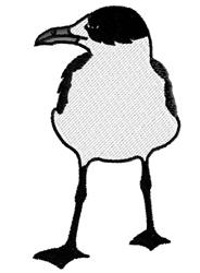 beginner-friendly bird machine embroidery pattern - Seagull for reusable tote bags