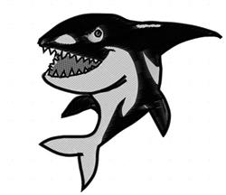 Shark - 4x4 shark detailed machine machine embroidery design perfect for T-Shirts