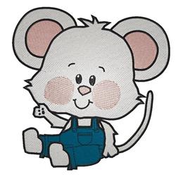 detailed mouse machine embroidery pattern - Sitting Mouse for kitchen tea towels