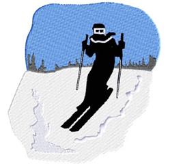 Skier - 5x7 skier detailed machine machine embroidery design perfect for Ski Gear