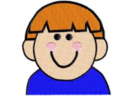 Smiling Boy - 4x4 boy detailed machine embroidery design for decorative pillow covers
