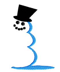 Snowmans Shadow - 4x4 snowman quick stitch embroidery design for patchwork quilt blocks