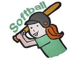 Softball - 6x10 bat detailed machine embroidery design perfect for reusable tote bags
