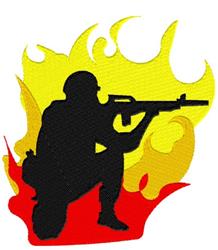 detailed soldier machine digital embroidery pattern - Soldier perfect for Jacket Back