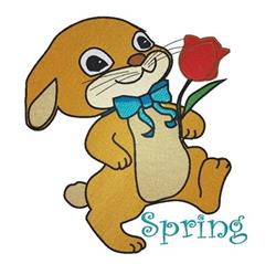 bunny rabbit detailed machine embroidery - Spring Bunny perfect for reusable tote bags