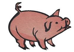 beginner-friendly pig machine embroidery pattern - Squealing Pig for patchwork quilt blocks
