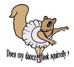 Whimsical squirrel ballet dancer in a white tutu and pink slippers, playfully posing with soft colors.