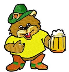 St. Patrick Day Bear - 5x7 bear detailed machine embroidery design for kitchen aprons