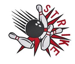 Strike - 5x7 star detailed machine embroidery design perfect for Bowling Shirts
