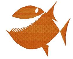 Stylized fish with vibrant orange color, textured scales, and bold eye. Perfect for modern marine-themed decor.