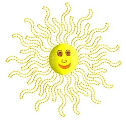 beginner-friendly summer sunflower machine embroidery pattern - Sun Face for Childrens Events