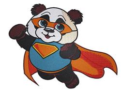 Super Panda - 5x7 bear detailed machine embroidery design for kitchen tea towels
