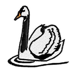 beginner-friendly bird machine embroidery pattern - Swan for outdoor garden flags