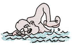Swimmer - 5x7 swimmer detailed machine embroidery design perfect for Athletic Bags