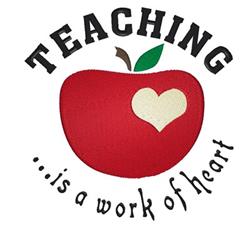 Teaching Apple - 5x7 leaf detailed embroidery design for Valentines Day Gifts