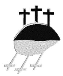 beginner-friendly cross machine embroidery pattern - Three Crosses for decorative pillow covers