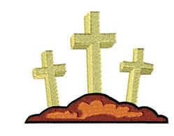 cross beginner-friendly machine embroidery - Three Crosses for decorative pillow covers