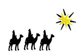 quick stitch christmas star machine embroidery pattern - Three Wise Men for reusable tote bags