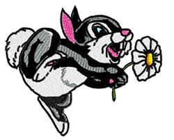 Thumper - 5x7 bunny rabbit detailed machine embroidery design for reusable tote bags