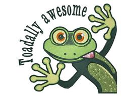 detailed awesome machine embroidery pattern - Toadally Awesome for reusable tote bags