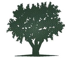 Tree Silhouette - 6x10 tree detailed machine embroidery design for outdoor garden flags