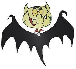 detailed spooky halloween bat machine embroidery pattern - Vampire Bat for reusable tote bags
