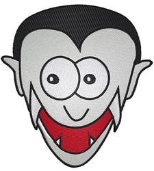 head detailed machine digital embroidery - Vampire Head perfect for cute baby onesies