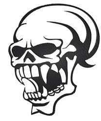 skull detailed machine embroidery - Vampire Skull perfect for Kids Clothing