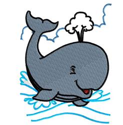 whale detailed machine digital embroidery - Whale perfect for Nursery Decor