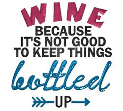 detailed because machine embroidery pattern - Wine Because perfect for Bar Towels