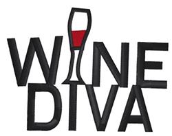 diva beginner-friendly machine embroidery - Wine Diva perfect for Party Favors