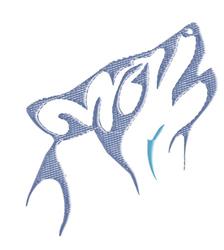 beginner-friendly puppy dog machine embroidery pattern - Wolf Head for Hiking Backpacks