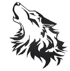 Wolf Head Stencil - 5x7 stencil detailed embroidery design for reusable tote bags