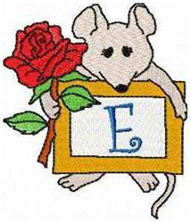 Mouse Note E - 4x4 rose detailed machine embroidery design for cute baby onesies
