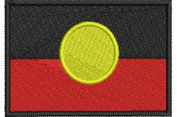 flag detailed machine embroidery - Aboriginal Flag perfect for kitchen tea towels