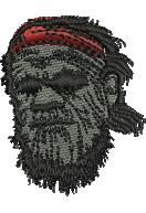 beginner-friendly man machine embroidery pattern - Aboriginal Man for reusable tote bags