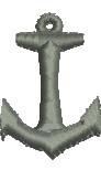 Modern anchor in muted gray tone with clean outline and rounded top, ideal for tote bags.