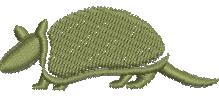 quick stitch armadillo machine embroidery pattern - Armadillo for kitchen tea towels