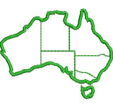 Australia - 4x4 australia quick stitch machine embroidery design for Wall Art