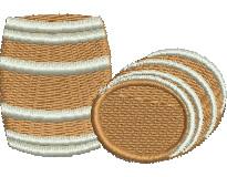Barrels - 4x4 barrel beginner-friendly machine embroidery design for Tablecloths