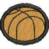 Basketball patch with textured orange surface and bold black outlines, perfect for vibrant sports projects.